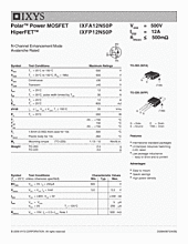 DataSheet IXFP12N50P pdf